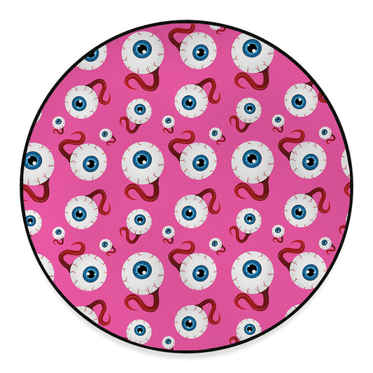 Human Eyeball Pattern Print Round Floor Mat