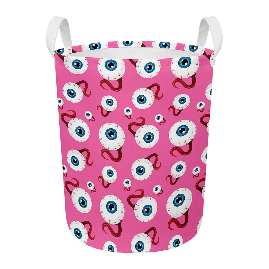 Human Eyeball Pattern Print Round Laundry Basket