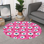 Human Eyeball Pattern Print Round Rug