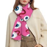 Human Eyeball Pattern Print Scarf
