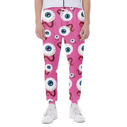 Human Eyeball Pattern Print Scuba Joggers
