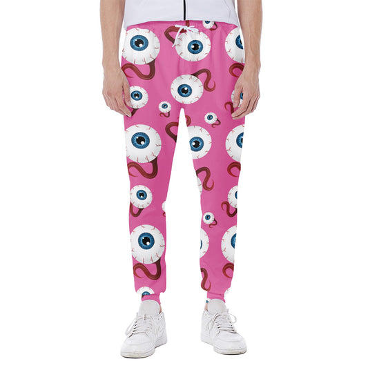 Human Eyeball Pattern Print Scuba Joggers