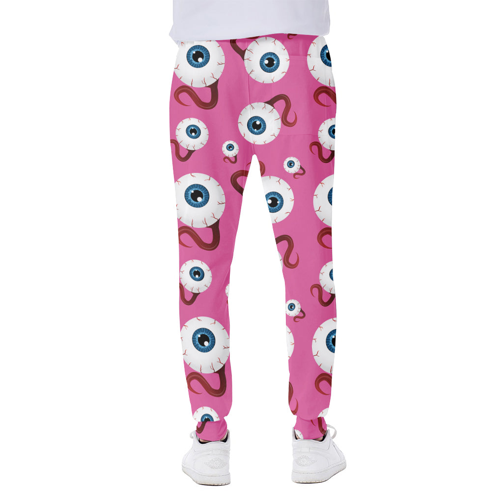Human Eyeball Pattern Print Scuba Joggers