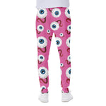 Human Eyeball Pattern Print Scuba Joggers