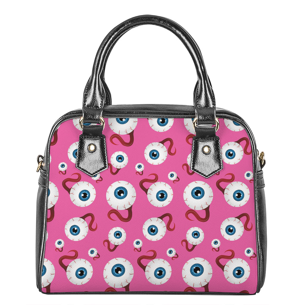 Human Eyeball Pattern Print Shoulder Handbag