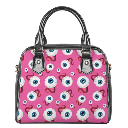 Human Eyeball Pattern Print Shoulder Handbag