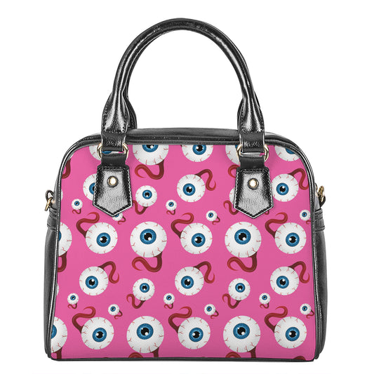 Human Eyeball Pattern Print Shoulder Handbag