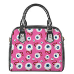 Human Eyeball Pattern Print Shoulder Handbag