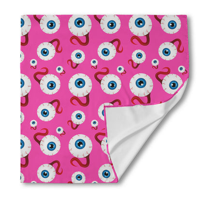 Human Eyeball Pattern Print Silk Bandana