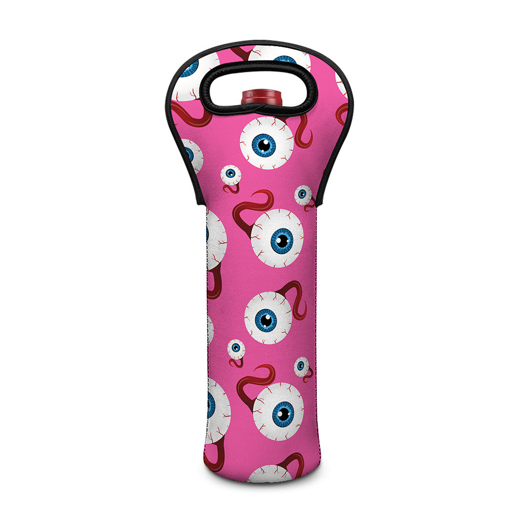 Human Eyeball Pattern Print Single Neoprene Wine Tote