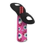 Human Eyeball Pattern Print Single Neoprene Wine Tote