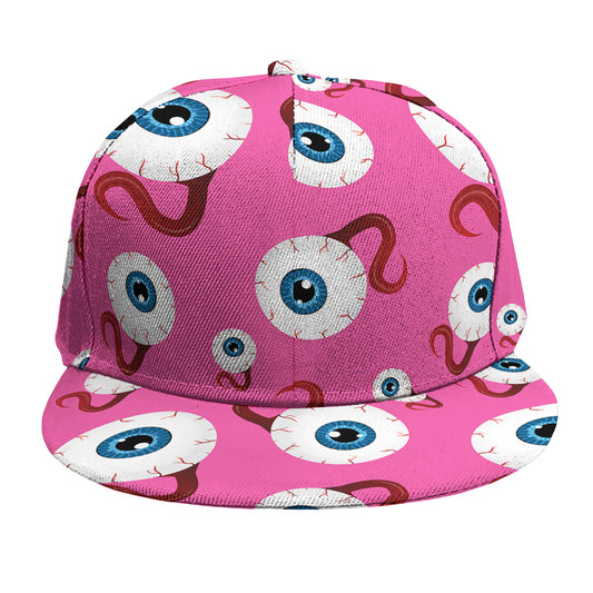Human Eyeball Pattern Print Snapback Cap