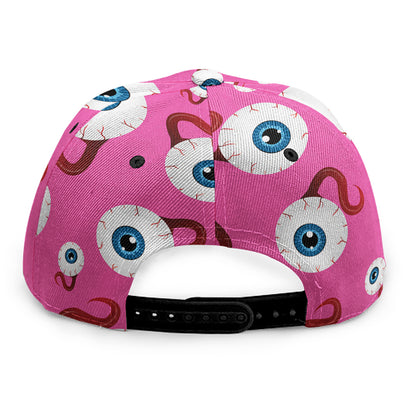 Human Eyeball Pattern Print Snapback Cap