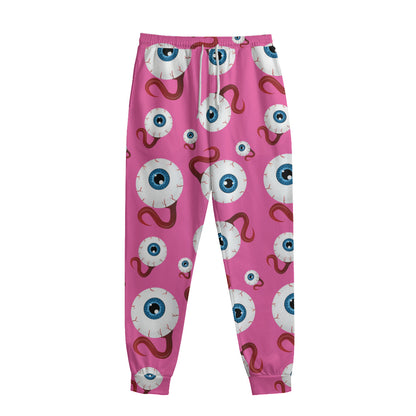 Human Eyeball Pattern Print Sweatpants