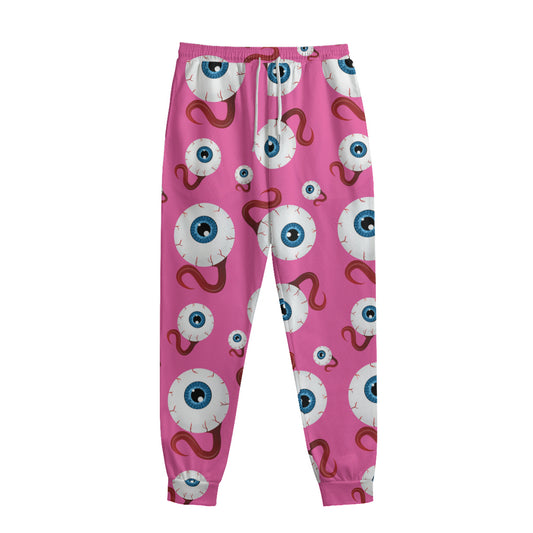 Human Eyeball Pattern Print Sweatpants