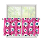 Human Eyeball Pattern Print Tier Curtains