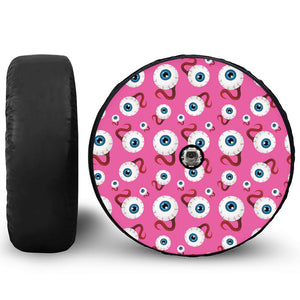 Human Eyeball Pattern Print Tire Cover With Camera Hole