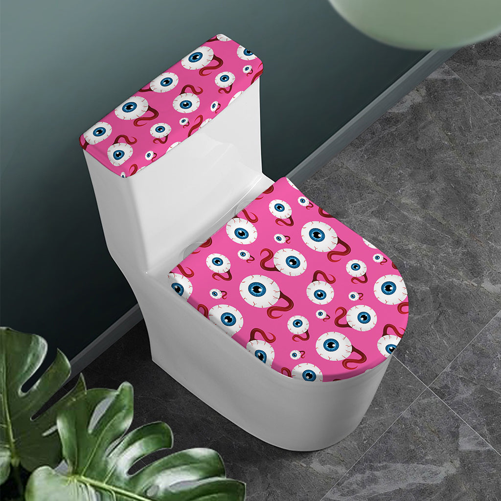 Human Eyeball Pattern Print Toilet Lid And Tank Cover Set