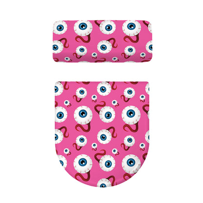 Human Eyeball Pattern Print Toilet Lid And Tank Cover Set