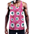 Human Eyeball Pattern Print Men's Workout Tank Top