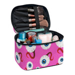 Human Eyeball Pattern Print Travel Makeup Bag