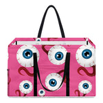 Human Eyeball Pattern Print Utility Tote Bag