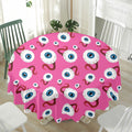 Human Eyeball Pattern Print Waterproof Round Tablecloth