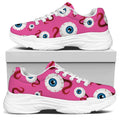 Human Eyeball Pattern Print White Chunky Shoes