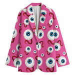 Human Eyeball Pattern Print Women's Blazer