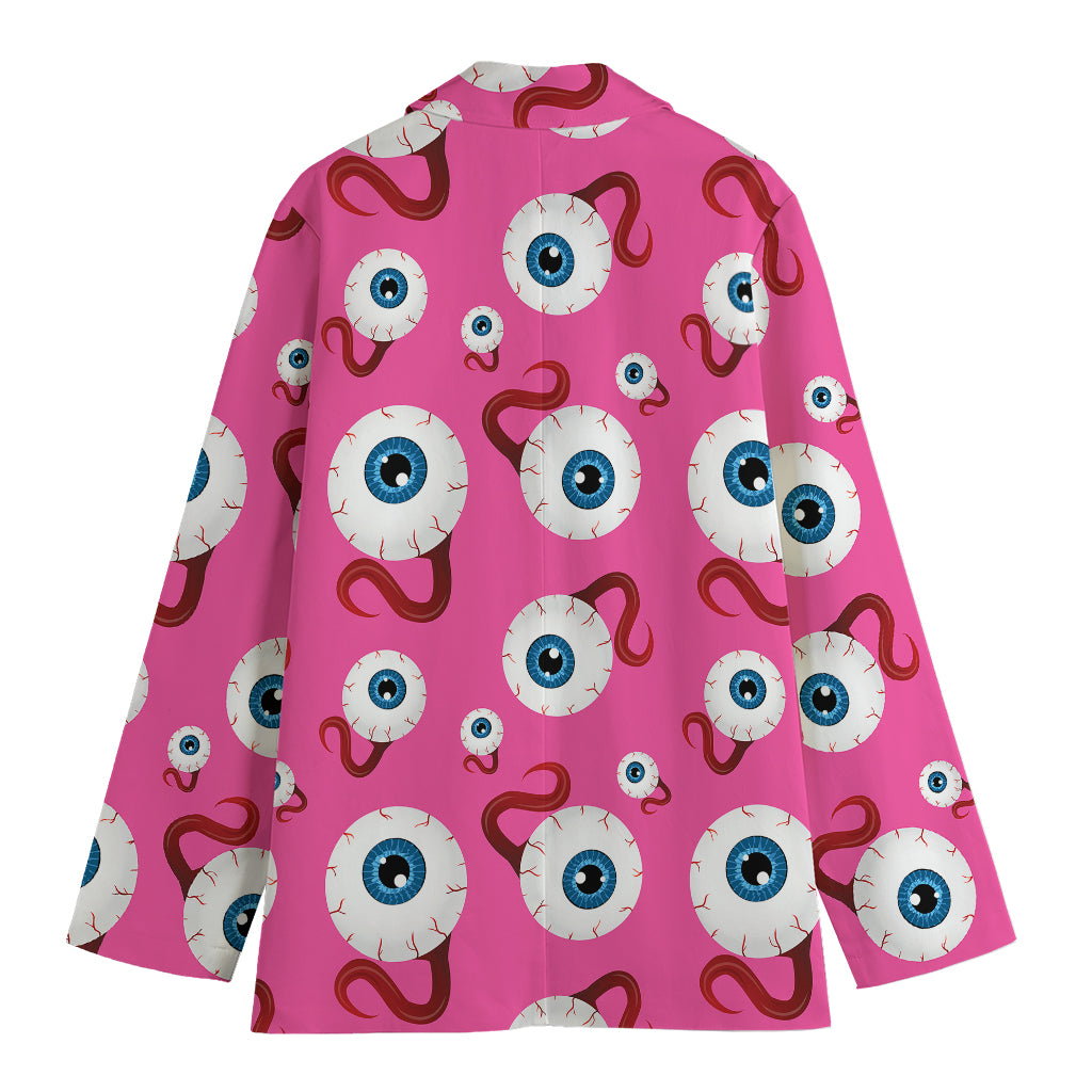 Human Eyeball Pattern Print Women's Blazer