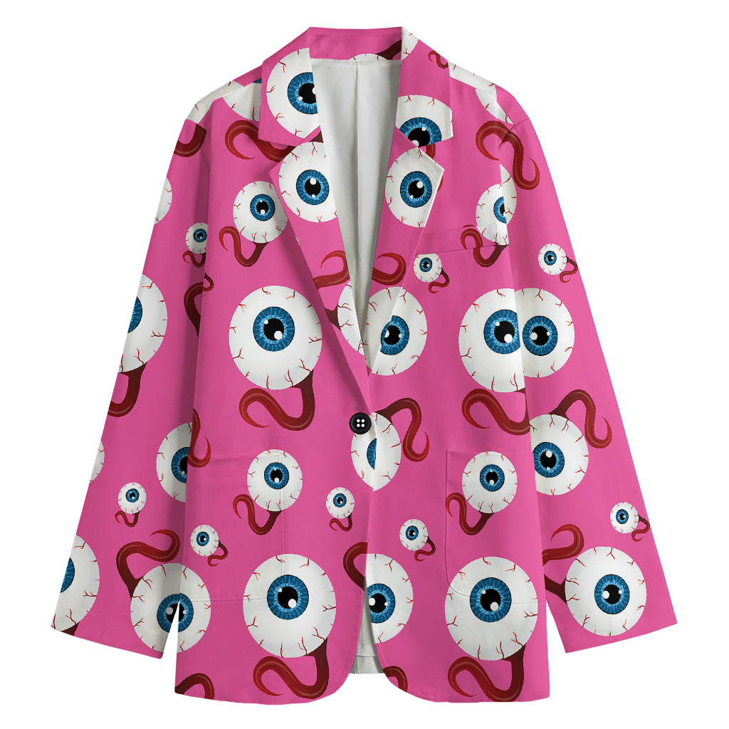 Human Eyeball Pattern Print Women's Cotton Blazer