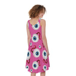 Human Eyeball Pattern Print Women's Sleeveless Dress
