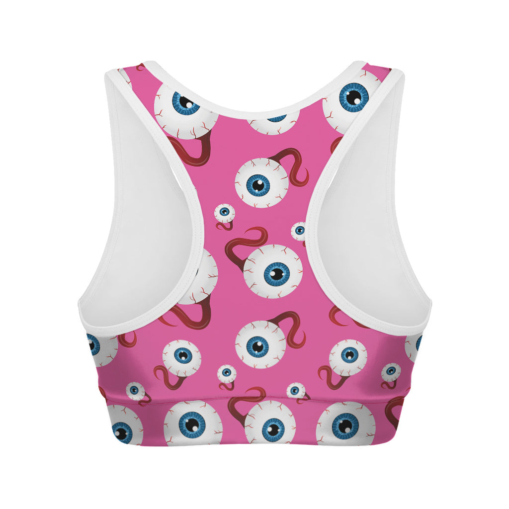 Human Eyeball Pattern Print Women's Sports Bra