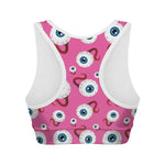 Human Eyeball Pattern Print Women's Sports Bra