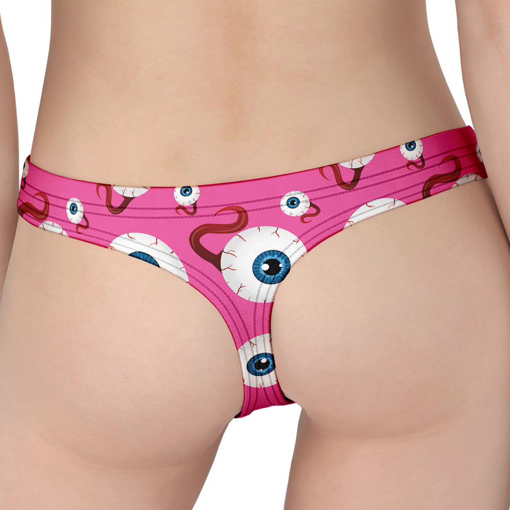 Human Eyeball Pattern Print Women's Thong