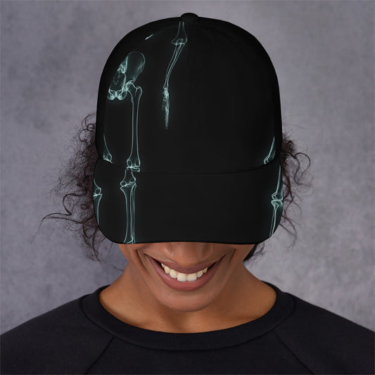 Human Skeleton X-Ray Print Baseball Cap