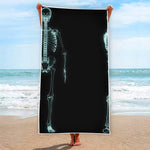 Human Skeleton X-Ray Print Beach Towel