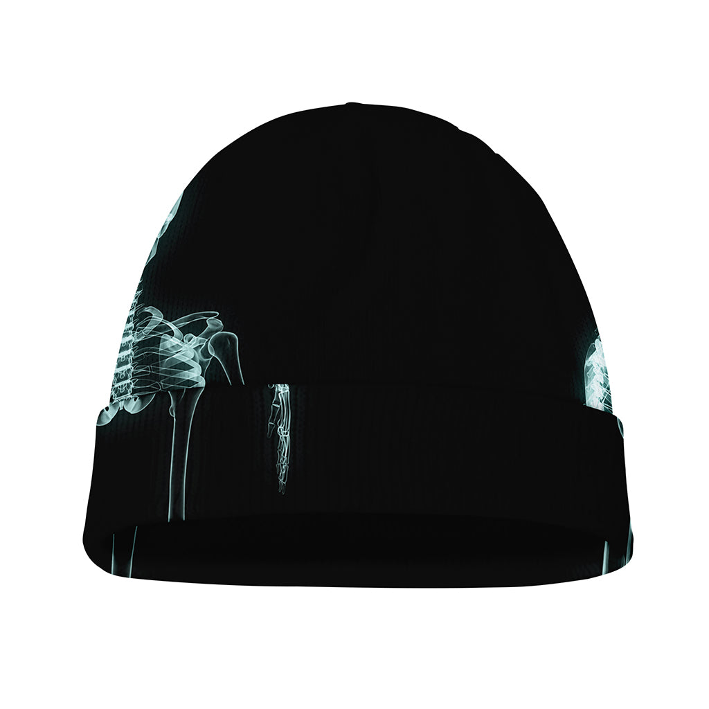 Human Skeleton X-Ray Print Beanie