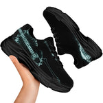 Human Skeleton X-Ray Print Black Chunky Shoes