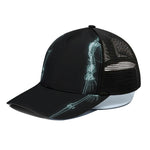 Human Skeleton X-Ray Print Black Mesh Trucker Cap