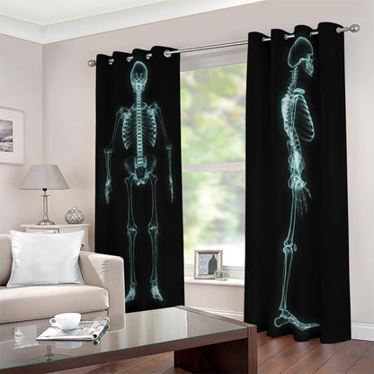 Human Skeleton X-Ray Print Blackout Grommet Curtains