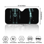 Human Skeleton X-Ray Print Car Windshield Sun Shade