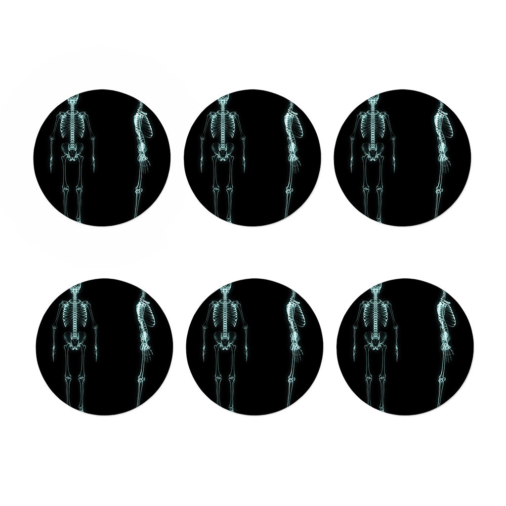 Human Skeleton X-Ray Print Coaster Set