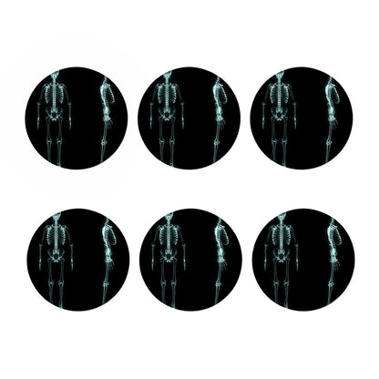 Human Skeleton X-Ray Print Coaster Set