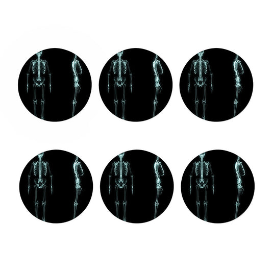 Human Skeleton X-Ray Print Coaster Set