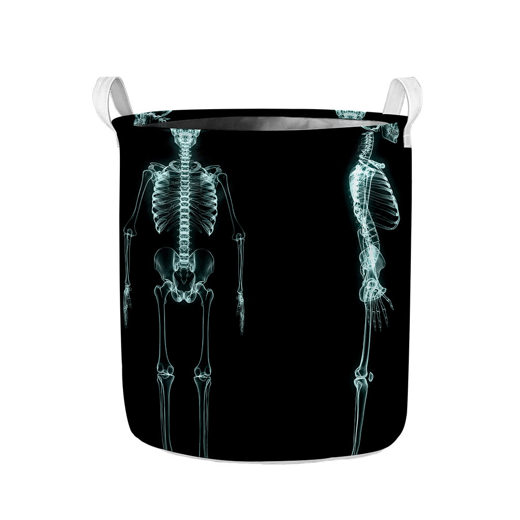 Human Skeleton X-Ray Print Collapsible Laundry Basket