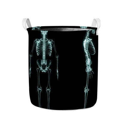 Human Skeleton X-Ray Print Collapsible Laundry Basket