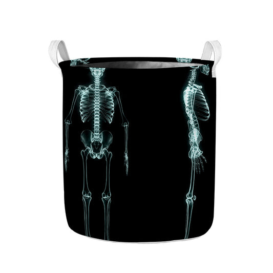 Human Skeleton X-Ray Print Collapsible Laundry Basket