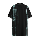 Human Skeleton X-Ray Print Cotton Hawaiian Shirt