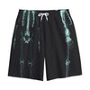 Human Skeleton X-Ray Print Cotton Shorts